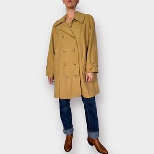 80s Stephanie Mathews Tan Overcoat‎ Size XL